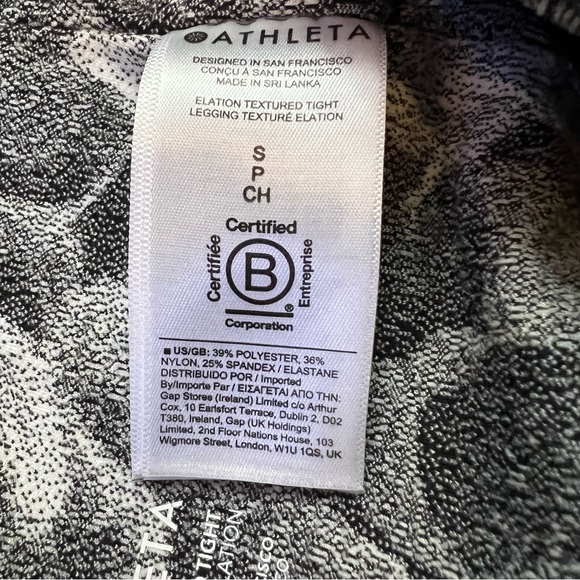 Athleta Small Elation Textured Tight 2021 Chakra Floral Black Seasalt #985195 - Picture 10 of 10